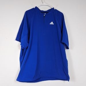 Adidas Blue Vented Quarter Zip Shirt Size XL